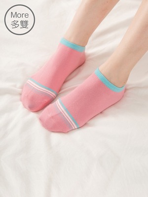 貝柔(6雙)馬卡龍萊卡船型襪-細緻條紋