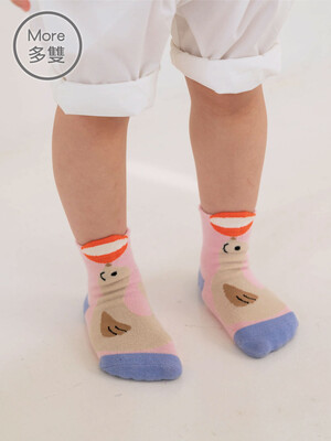 (6雙)趣味立體止滑童短襪-海豹