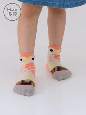 (6雙)趣味立體止滑童短襪-貓頭鷹
