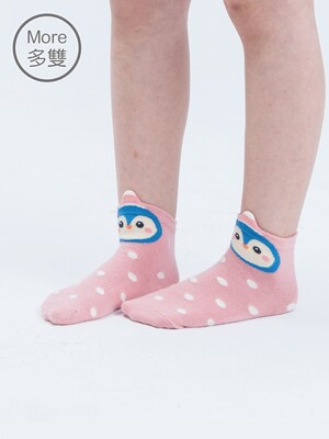 (6雙)趣味立體止滑童短襪-小企鵝