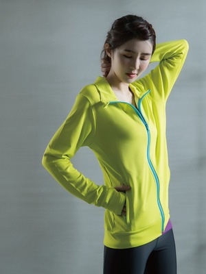 貝柔UPF50+高效涼感抗UV防曬外套-螢光綠