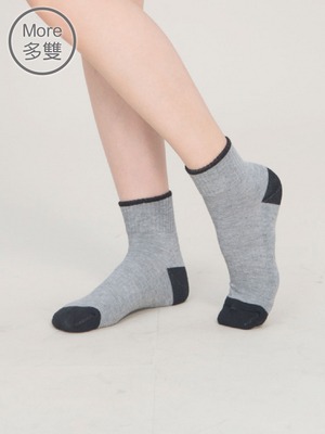 貝柔(6雙)萊卡防震運動氣墊襪-亮彩短襪