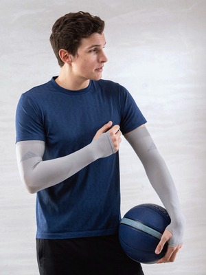 貝柔UPF50+高效涼感防蚊抗UV成人袖套(加大)-灰色