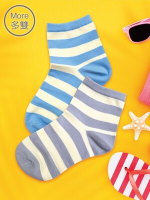 (6雙)涼感夏日少女短襪-條紋