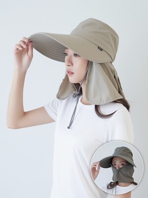 貝柔UPF50+多功能淑女護頸遮陽帽(偏小)