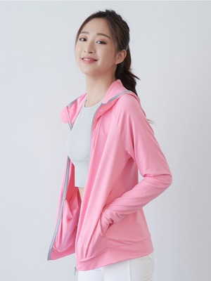 貝柔UPF50+光肌美顏涼感防曬外套-粉紅