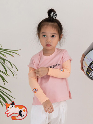 貝柔UPF50+兒童高效涼感防蚊抗UV袖套-小貓(貼布繡)