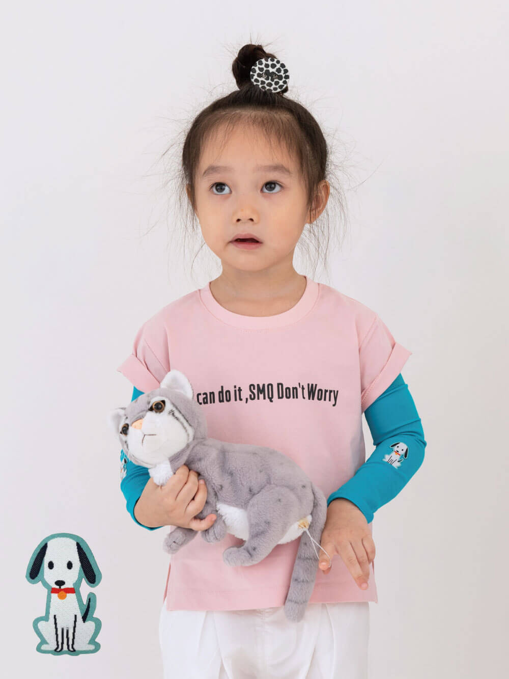 貝柔UPF50+兒童高效涼感防蚊抗UV袖套-小狗(貼布繡)