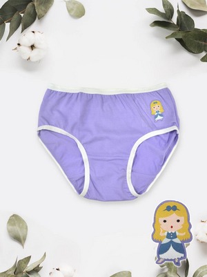 貝柔天絲棉舒膚平衡童女三角褲-貼布繡灰姑娘