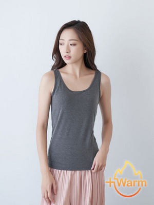 貝柔Tencel炙能發熱衣_背心灰