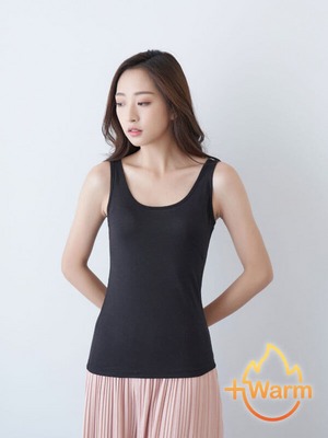 貝柔Tencel炙能發熱衣_背心黑