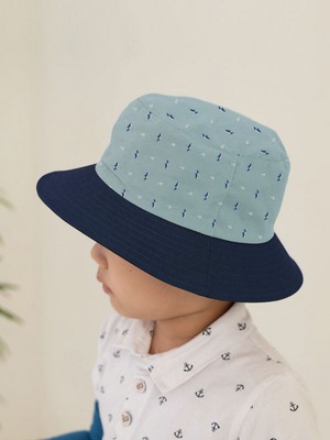 貝柔UPF50+透氣遮陽漁夫帽-鯊魚(兒童親子)