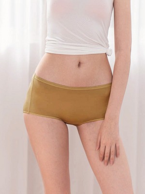 貝柔天絲棉舒膚平衡女三角褲-中腰卡其/膚