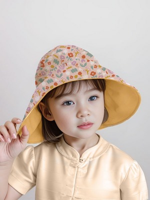 貝柔UPF50+透氣遮陽2用空心帽-鬱金香(兒童親子)