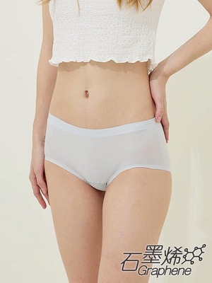 貝柔95%石墨烯無痕雪肌低腰褲-雲藍