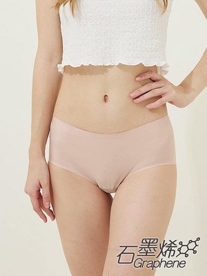 貝柔95%石墨烯無痕雪肌低腰褲-杏膚