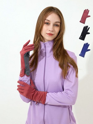 貝柔冰感沁涼防曬手套-加長(3色)