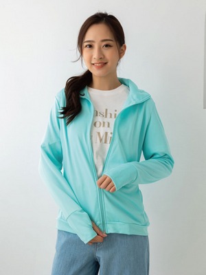 貝柔UPF50+高透氣防曬顯瘦外套-女立領湖綠