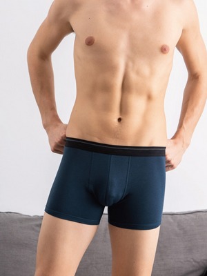 貝柔天絲棉舒膚平衡男平口褲-丈青(新)