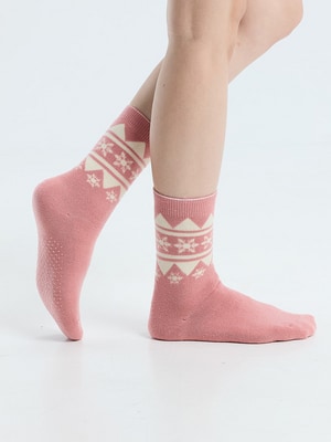 貝柔原創裹起毛厚織長襪-雪花朵朵