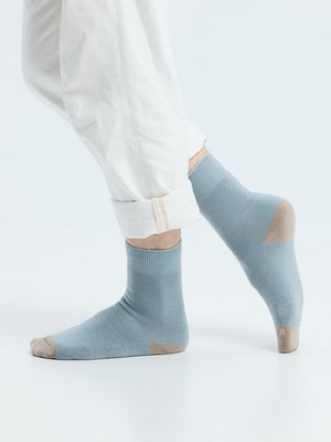 貝柔原創裹起毛厚織長襪-簡約撞色