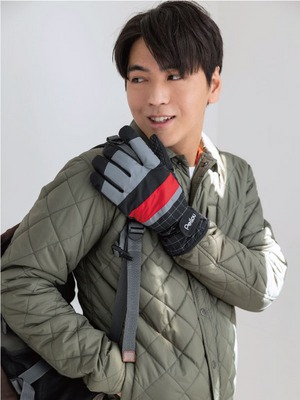 貝柔防風防潑水觸控手套-格紋