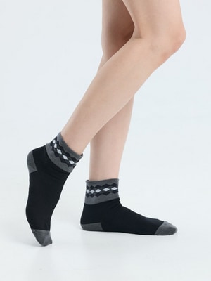 貝柔日系萊卡寬口襪-小菱格(男女適用)