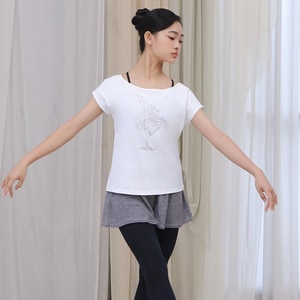 芭蕾 圖案連袖上衣 3色【81200003】