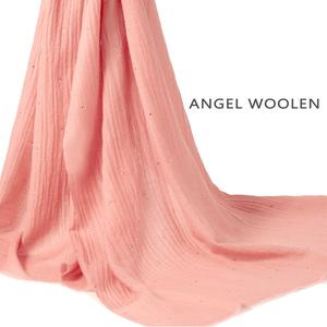 【Angel Woolen】經典素雅 印度Pashmina手工水鑽羊絨披肩