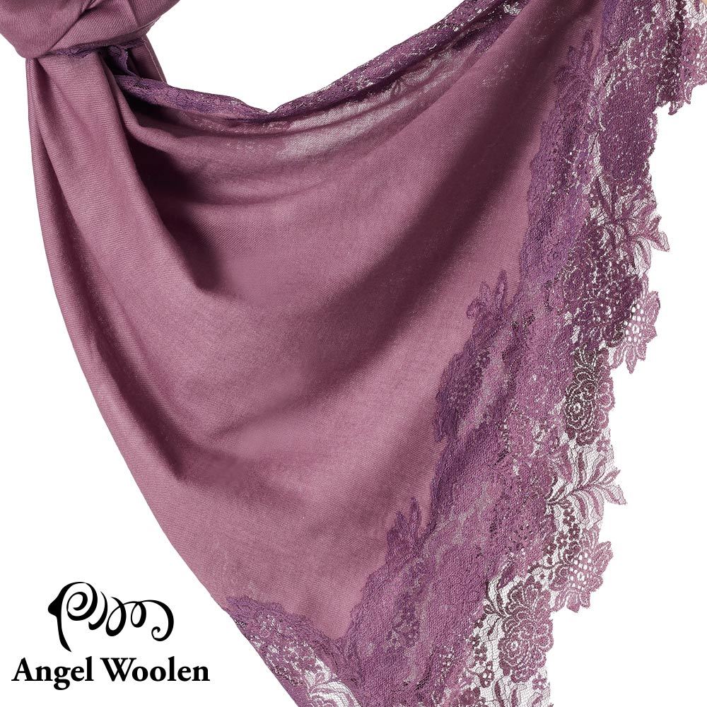 【Angel Woolen】印度手工法國蕾絲披肩圍巾(紫色依戀)