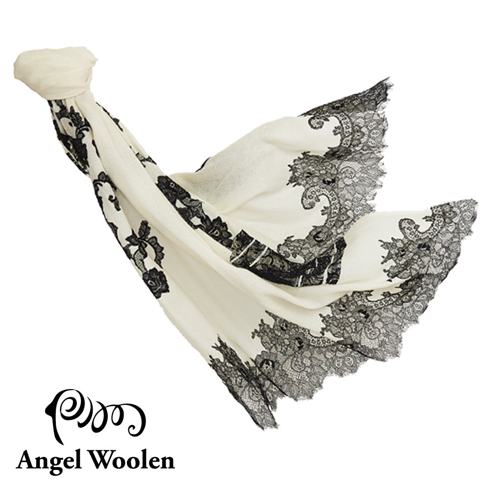 【Angel Woolen】印度手工時間之耀cashmere蕾絲披肩