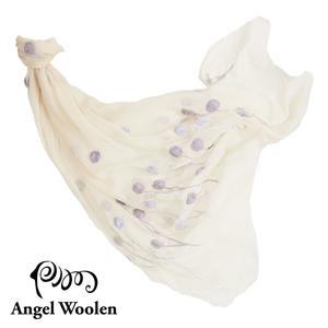 【Angel Woolen】蒲公英之戀印度手工刺繡羊毛披肩-米色 僅剩1條
