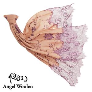 【Angel Woolen】曼妙舞姿印度手工cashmere蕾絲披肩-紫漾