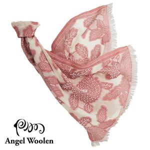 【Angel Woolen】采逸印度手工串珠羊毛披肩-粉 僅剩2條