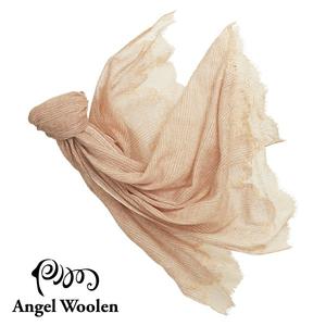 【Angel Woolen】留香印度手工cashmere蕾絲披肩-米色