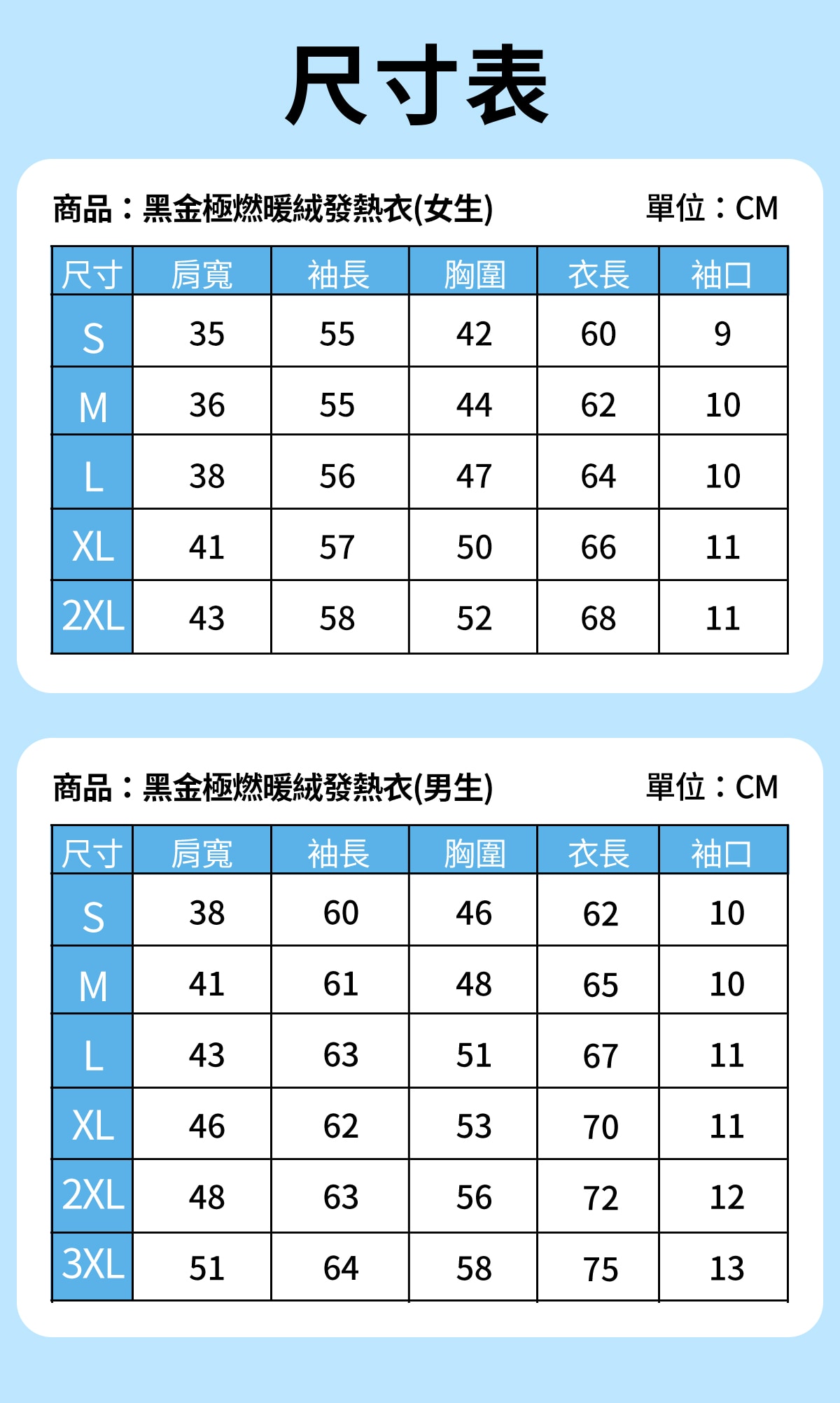 商品：發熱衣-1