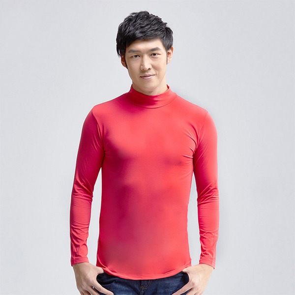 MIT溫灸刷毛立領發熱衣(朝陽紅 男S-3XL)