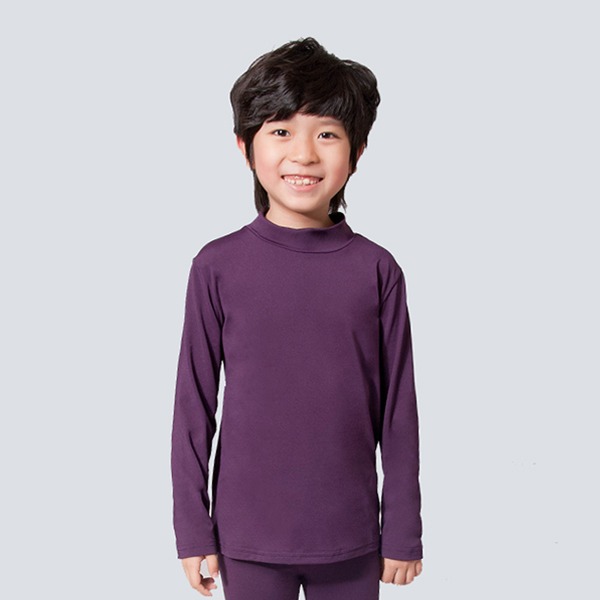 MIT溫灸刷毛立領發熱衣(羅蘭紫 童70-150)