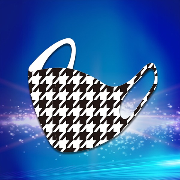 千鳥格遠紅外線3D防護口罩(經典黑 成人 M-L)