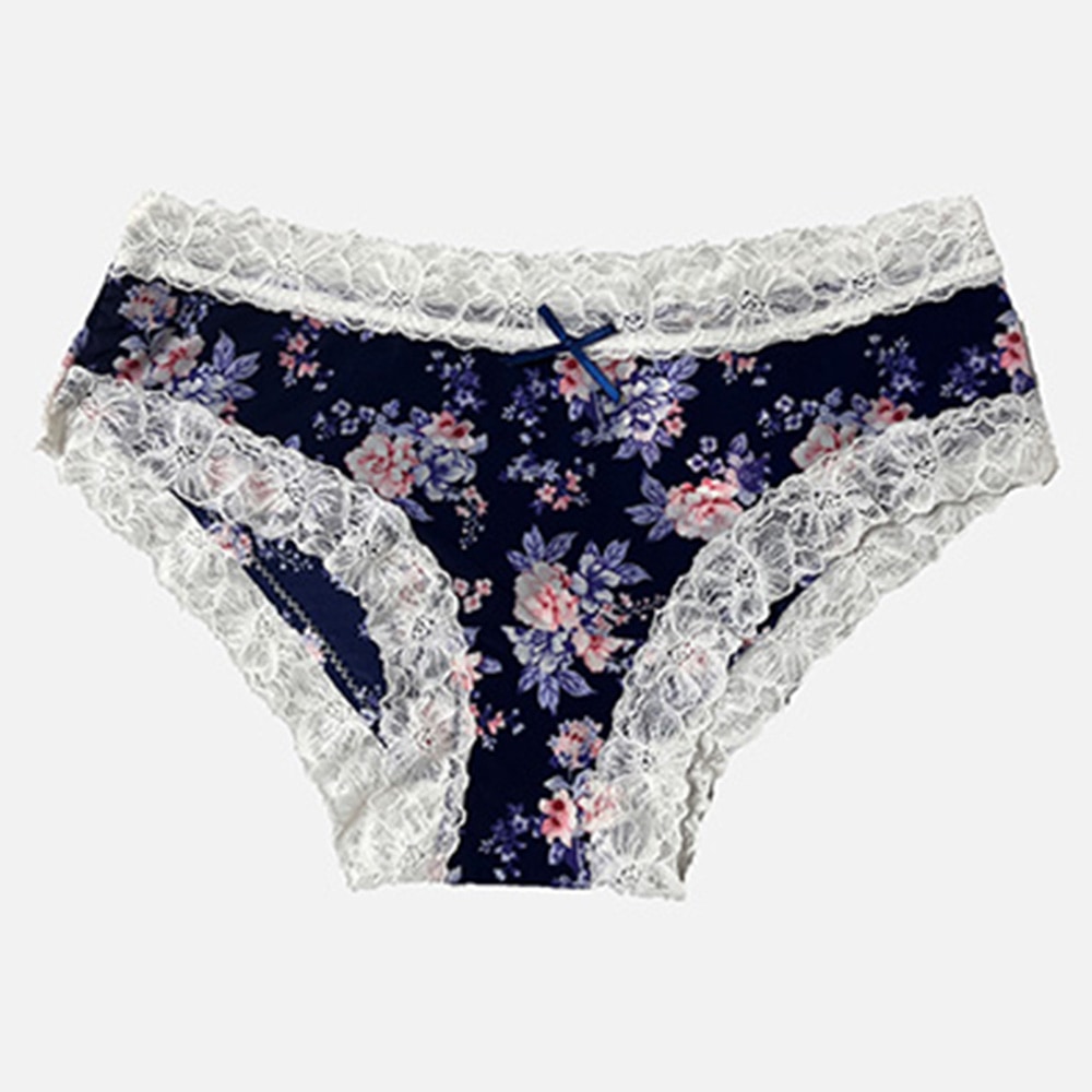 花漾冰絲低腰內褲(藍底大花 女M)