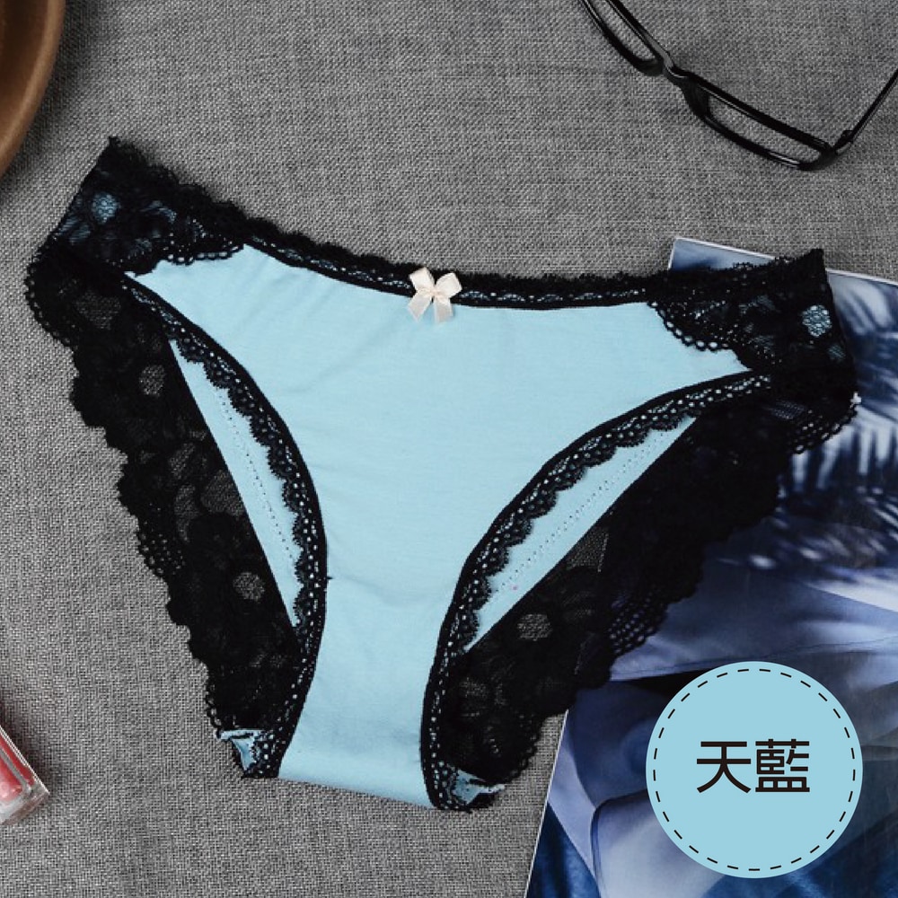 蕾絲拼接內褲(天藍 女M)