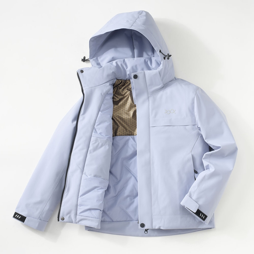 石墨烯極暖衝鋒衣3.0(童-冰湖藍130-150)