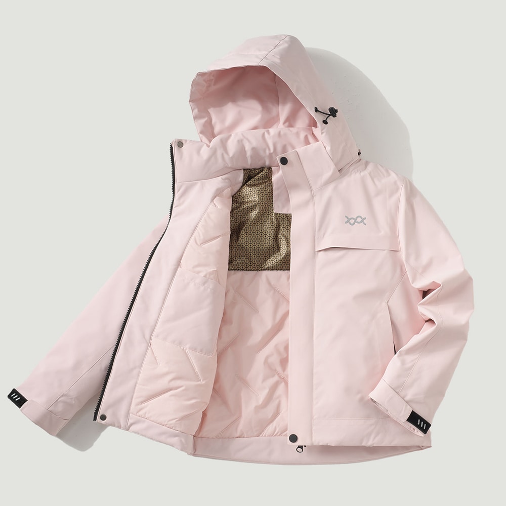 石墨烯極暖衝鋒衣3.0(童-極光粉130-150)