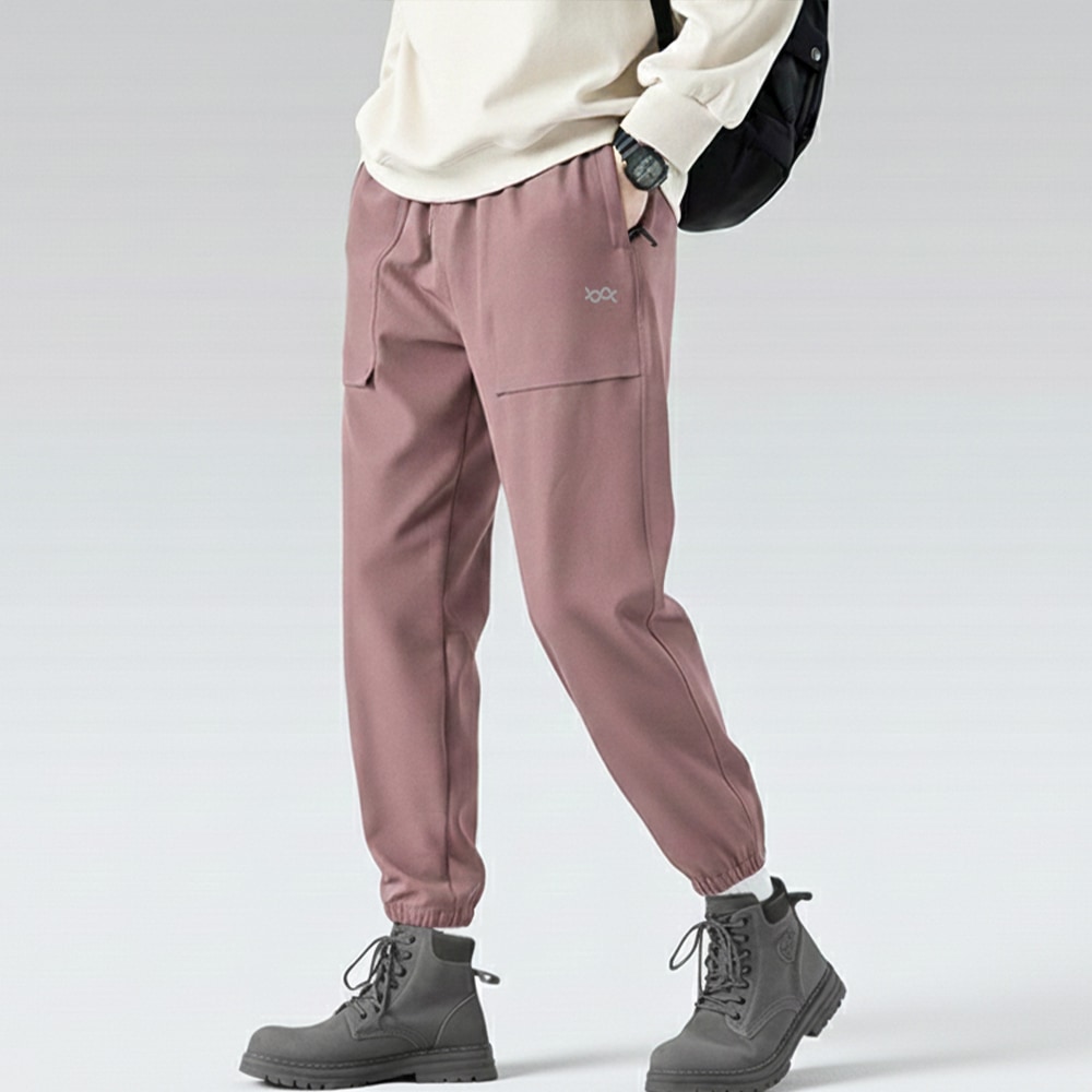 搖粒絨極暖衝鋒褲(晨櫻粉 中性M-5XL)