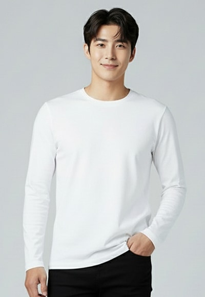 墨金極燃暖絨發熱衣(純淨白 男S-3XL)