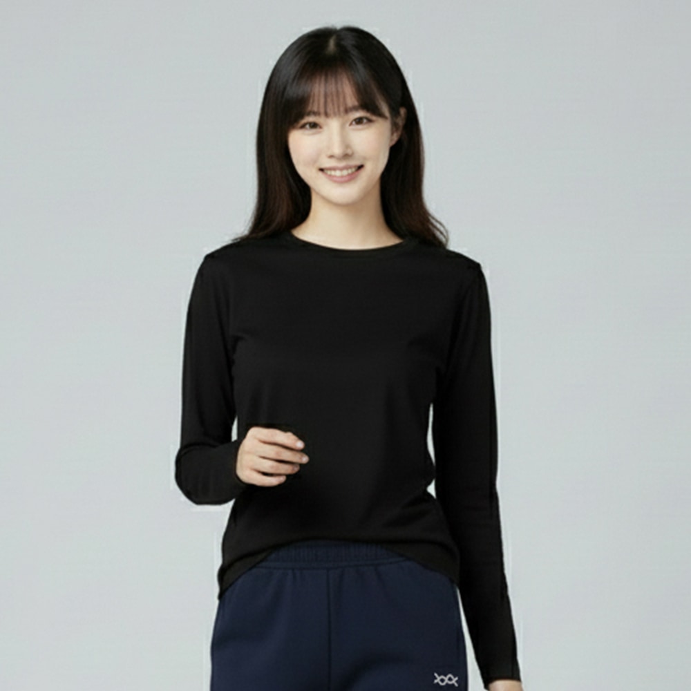 墨金極燃暖絨發熱衣(經典黑 女S-2XL)