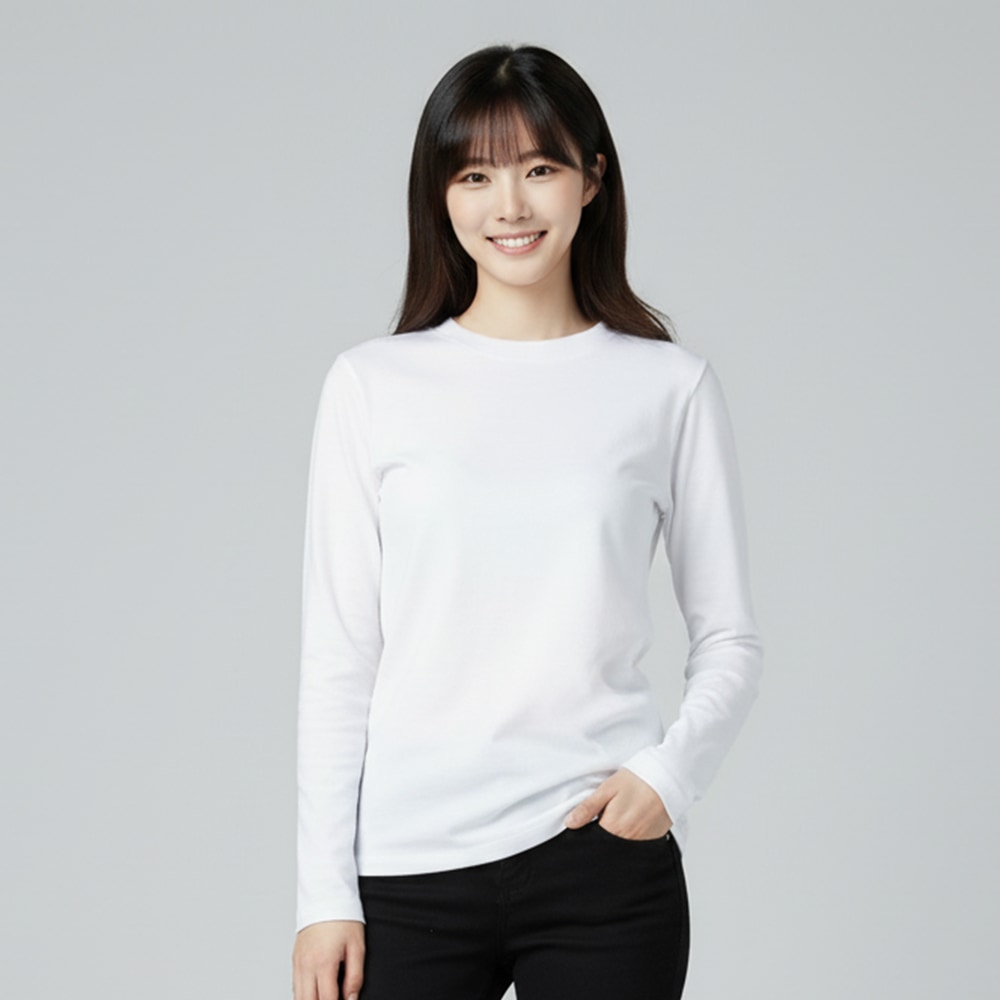 墨金極燃暖絨發熱衣(純淨白 女S-3XL)