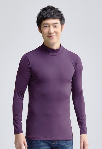 MIT溫灸刷毛立領發熱衣(羅蘭紫 男S-3XL)