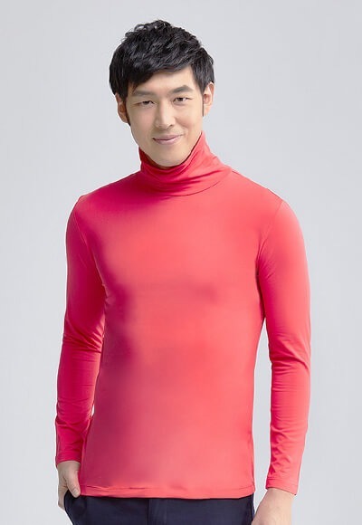 MIT溫灸刷毛高領發熱衣(朝陽紅 男S-3XL)