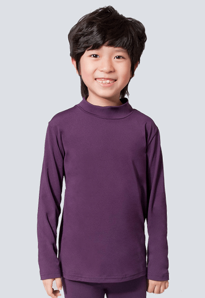 MIT溫灸刷毛立領發熱衣(羅蘭紫 童70-150)